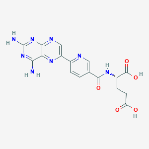 molecular formula C17H16N8O5 B14481685 N-[6-(2,4-Diaminopteridin-6-yl)pyridine-3-carbonyl]-L-glutamic acid CAS No. 64801-57-6