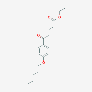 molecular formula C18H26O4 B144817 Ethyl 5-oxo-5-(4-pentyloxyphenyl)valerate CAS No. 138247-19-5