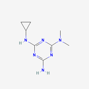 molecular formula C8H14N6 B14481706 N~4~-Cyclopropyl-N~2~,N~2~-dimethyl-1,3,5-triazine-2,4,6-triamine CAS No. 66215-29-0