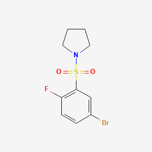 molecular formula C10H11BrFNO2S B1448172 1-((5-Bromo-2-fluorophenyl)sulfonyl)pyrrolidine CAS No. 1436232-71-1