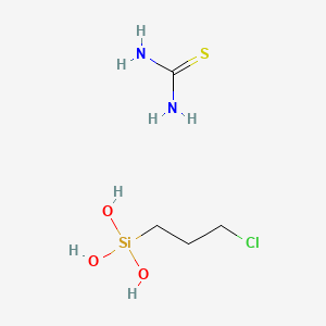 molecular formula C3H9ClO3Si.CH4N2S<br>C4H13ClN2O3SSi B14481765 Einecs 264-894-6 CAS No. 64426-42-2