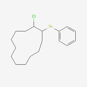 molecular formula C18H27ClSe B14481796 1-Chloro-2-(phenylselanyl)cyclododecane CAS No. 71518-95-1