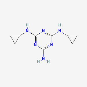 molecular formula C9H14N6 B14481809 N~2~,N~4~-Dicyclopropyl-1,3,5-triazine-2,4,6-triamine CAS No. 66215-24-5