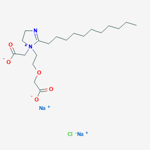 molecular formula C20H35ClN2Na2O5 B14481876 Disodium 1-(2-(carboxymethoxy)ethyl)-1-(carboxymethyl)-4,5-dihydro-2-undecyl-1H-imidazolium chloride CAS No. 68092-44-4