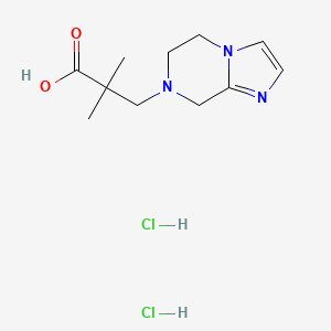 molecular formula C11H19Cl2N3O2 B1448192 3-{5H,6H,7H,8H-imidazo[1,2-a]pyrazin-7-yl}-2,2-dimethylpropanoic acid dihydrochloride CAS No. 1432678-01-7