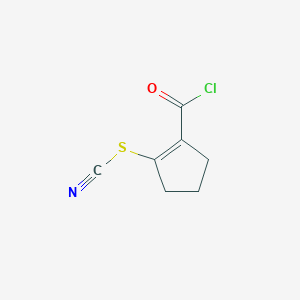 molecular formula C7H6ClNOS B14481946 2-(Chlorocarbonyl)cyclopent-1-en-1-yl thiocyanate CAS No. 65200-30-8