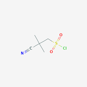 molecular formula C5H8ClNO2S B1448195 2-Cyano-2,2-dimethylethane-1-sulfonyl chloride CAS No. 1432681-16-7