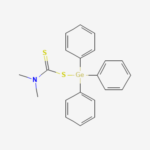molecular formula C21H21GeNS2 B14481965 N,N-Dimethyl-1-sulfanylidene-1-[(triphenylgermyl)sulfanyl]methanamine CAS No. 65617-33-6