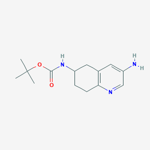 molecular formula C14H21N3O2 B1448197 tert-butyl N-(3-amino-5,6,7,8-tetrahydroquinolin-6-yl)carbamate CAS No. 1432678-99-3