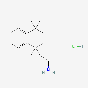 4',4'-dimethyl-3',4'-dihydro-2'H-spiro[cyclopropane-1,1'-naphthalene]-2-ylmethanamine hydrochloride