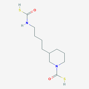 molecular formula C11H20N2O2S2 B14482033 3-{4-[(Sulfanylcarbonyl)amino]butyl}piperidine-1-carbothioic S-acid CAS No. 67358-30-9