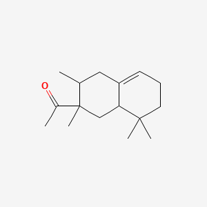 molecular formula C16H26O B14482062 Ethanone, 1-(1,2,3,4,6,7,8,8a-octahydro-2,3,8,8-tetramethyl-2-naphthalenyl)- CAS No. 68155-67-9