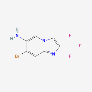 molecular formula C8H5BrF3N3 B1448208 7-Bromo-2-(trifluoromethyl)imidazo[1,2-a]pyridin-6-amine CAS No. 2091897-13-9