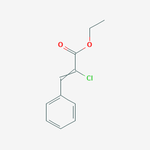 molecular formula C11H11ClO2 B14482095 Ethyl 2-chloro-3-phenylprop-2-enoate CAS No. 66051-36-3