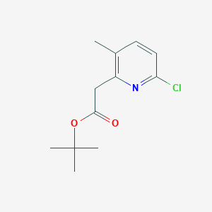 molecular formula C12H16ClNO2 B1448211 Tert-butyl 2-(6-chloro-3-methylpyridin-2-yl)acetate CAS No. 1823776-99-3