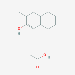 molecular formula C13H22O3 B14482124 Acetic acid;3-methyl-3,4,4a,5,6,7,8,8a-octahydronaphthalen-2-ol CAS No. 64852-44-4