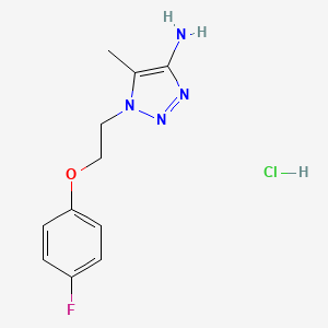 molecular formula C11H14ClFN4O B1448213 1-[2-(4-fluorophenoxy)ethyl]-5-methyl-1H-1,2,3-triazol-4-amine hydrochloride CAS No. 1803595-31-4