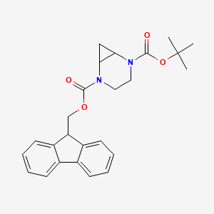 molecular formula C25H28N2O4 B1448217 2-(tert-Butoxycarbonyl)-5-(9H-fluorene-9-ylmethoxycarbonyl)-2,5-diazabicyclo[4.1.0]heptane CAS No. 1228675-23-7