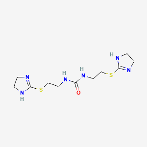molecular formula C11H20N6OS2 B14482208 N,N'-Bis{2-[(4,5-dihydro-1H-imidazol-2-yl)sulfanyl]ethyl}urea CAS No. 65419-12-7