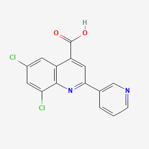 molecular formula C15H8Cl2N2O2 B14482212 6,8-Dichloro-2-(pyridin-3-yl)quinoline-4-carboxylic acid CAS No. 67059-24-9