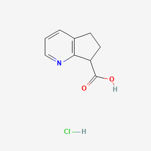 molecular formula C9H10ClNO2 B1448222 6,7-dihydro-5H-cyclopenta[b]pyridine-7-carboxylic acid hydrochloride CAS No. 1610919-99-7