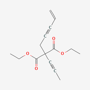 molecular formula C15H18O4 B14482236 Diethyl (pent-4-en-2-yn-1-yl)(prop-1-yn-1-yl)propanedioate CAS No. 66014-44-6