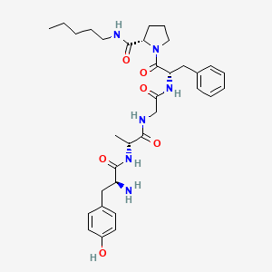 molecular formula C33H46N6O6 B14482237 L-Tyrosyl-D-alanylglycyl-L-phenylalanyl-N-pentyl-L-prolinamide CAS No. 64492-74-6