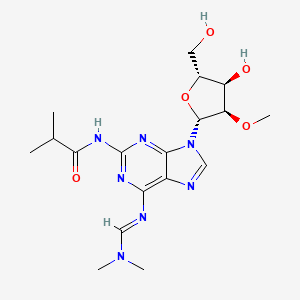 molecular formula C18H27N7O5 B1448226 2-Amino-N6-(dimethylaminomethylidene)-N2-isobutyryl-2'-O-methyladenosine CAS No. 869354-83-6