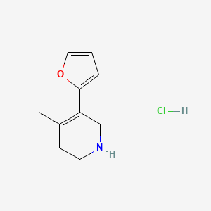 molecular formula C10H14ClNO B1448227 5-(Furan-2-yl)-4-methyl-1,2,3,6-tetrahydropyridine hydrochloride CAS No. 1803600-41-0
