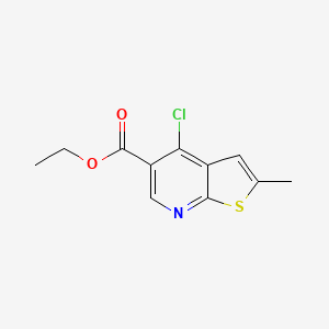 molecular formula C11H10ClNO2S B14482309 Ethyl 4-chloro-2-methylthieno[2,3-b]pyridine-5-carboxylate CAS No. 65663-52-7
