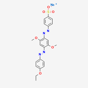 molecular formula C22H21N4NaO6S B14482319 Benzenesulfonic acid, 4-[[4-[(4-ethoxyphenyl)azo]-2,5-dimethoxyphenyl]azo]-, sodium salt CAS No. 67875-02-9