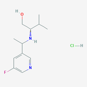 molecular formula C12H20ClFN2O B1448232 (2S)-2-{[1-(5-fluoropyridin-3-yl)ethyl]amino}-3-methylbutan-1-ol hydrochloride CAS No. 1807940-91-5