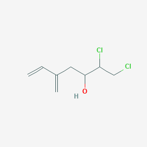 molecular formula C8H12Cl2O B14482343 1,2-Dichloro-5-methylidenehept-6-EN-3-OL CAS No. 65476-00-8