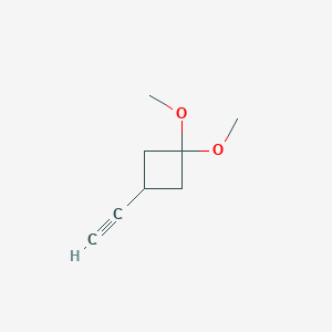 molecular formula C8H12O2 B1448249 3-Ethynyl-1,1-dimethoxycyclobutane CAS No. 1698054-38-4