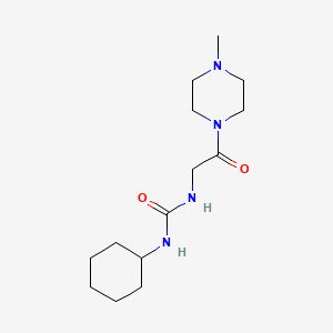 molecular formula C14H26N4O2 B14482498 N-Cyclohexyl-N'-[2-(4-methylpiperazin-1-yl)-2-oxoethyl]urea CAS No. 65557-61-1