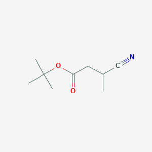 molecular formula C9H15NO2 B1448254 Tert-butyl 3-cyano-3-methylpropanoate CAS No. 1443982-03-3