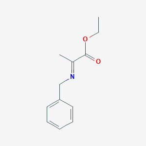 molecular formula C12H15NO2 B14482655 Propanoic acid, 2-[(phenylmethyl)imino]-, ethyl ester CAS No. 64712-13-6