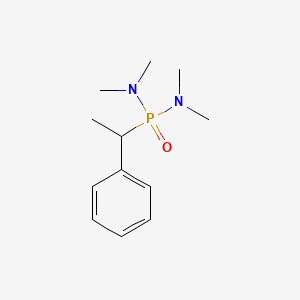molecular formula C12H21N2OP B14482680 N,N,N',N'-Tetramethyl-P-(1-phenylethyl)phosphonic diamide CAS No. 64394-07-6
