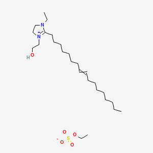 molecular formula C24H47N2O.C2H5O4S<br>C26H52N2O5S B14482737 1H-Imidazolium, 1-ethyl-2-(8-heptadecenyl)-4,5-dihydro-3-(2-hydroxyethyl)-, ethyl sulfate (salt) CAS No. 68039-12-3