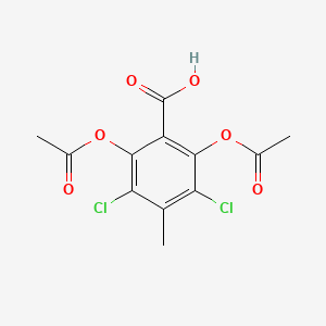 molecular formula C12H10Cl2O6 B14482739 p-Toluic acid, 2,6-diacetoxy-3,5-dichloro- CAS No. 63980-09-6