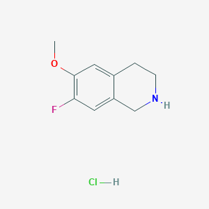 molecular formula C10H13ClFNO B1448275 7-Fluoro-6-methoxy-1,2,3,4-tetrahydroisoquinoline hydrochloride CAS No. 1432681-10-1