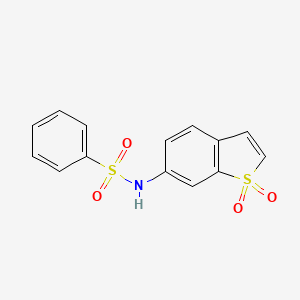 molecular formula C14H11NO4S2 B14482780 Benzenesulfonamide, N-(1,1-dioxidobenzo[b]thien-6-yl)- CAS No. 66279-16-1