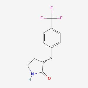 molecular formula C12H10F3NO B1448279 3-(4-(Trifluoromethyl)benzylidene)pyrrolidin-2-one CAS No. 1350994-81-8