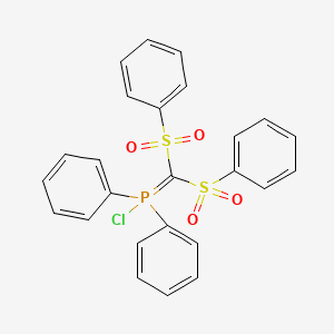 molecular formula C25H20ClO4PS2 B14482792 Chloro[di(benzenesulfonyl)methylidene]diphenyl-lambda~5~-phosphane CAS No. 64931-12-0