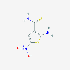 molecular formula C5H5N3O2S2 B14482815 2-Amino-5-nitrothiophene-3-carbothioamide CAS No. 64578-85-4