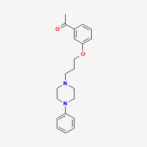 molecular formula C21H26N2O2 B14482822 Acetophenone, 3'-(3-(4-phenyl-1-piperazinyl)propoxy)- CAS No. 65976-18-3