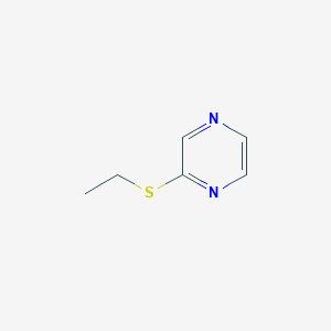 molecular formula C6H8N2S B14482912 Pyrazine, (ethylthio)- CAS No. 65032-06-6