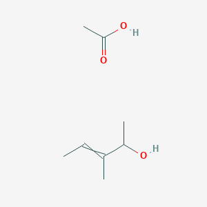 molecular formula C8H16O3 B14482935 Acetic acid;3-methylpent-3-en-2-ol CAS No. 64683-04-1