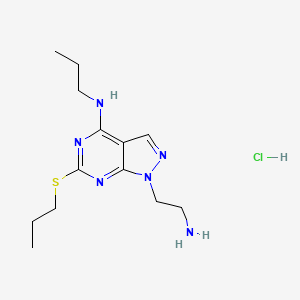 molecular formula C13H23ClN6S B1448296 1-(2-氨基乙基)-N-丙基-6-(丙硫基)-1H-吡唑并[3,4-d]嘧啶-4-胺盐酸盐 CAS No. 1351644-46-6