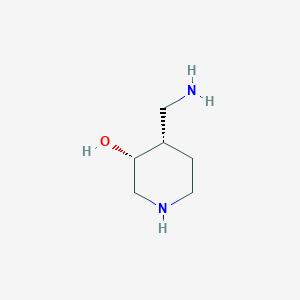 molecular formula C6H14N2O B1448305 cis-4-Aminomethyl-3-hydroxypiperidine CAS No. 1419101-21-5